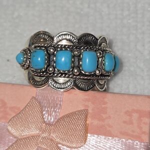 Turquoise and Silver Women's Ring